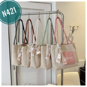 Women's Straw Bag Large Capacity Summer Versatile Shoulder Bag Seaside Shoulder Bag New Tote Bag Pastoral Style Women Bag Code-N421