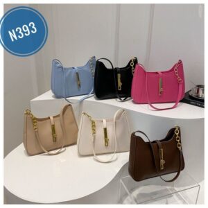 Solid color popular fashion large capacity lock Korean style one-shoulder handbag small square women's bag Code-N393