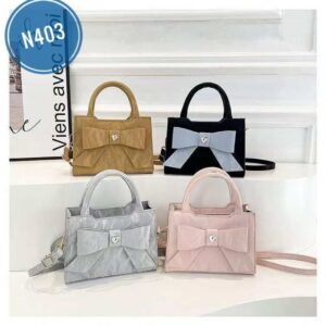 Korean style ladies' simple pure color bow style foreign texture trend casual crossbody handbag Code-N403