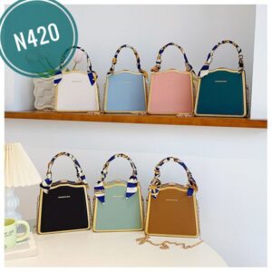 Cross-border silk scarf small square bag women's bag fashion chain box bag stylish versatile crossbody bag trend Code-N420